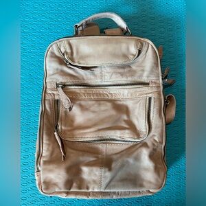 Free People pale pink leather backpack